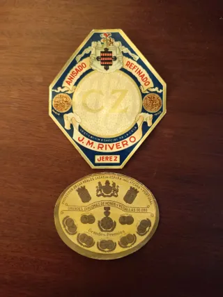 Etiquetas J.M. Rivero CZ Anisado Refinado Jerez