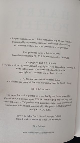 HARRY POTTER 6 Y 7 EN INGLÉS. PRIMERA EDICIÓN
