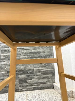 Silla de comedor verde madera