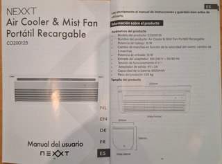 NEXXT Enfriador Portátil Recargable y Ventilador