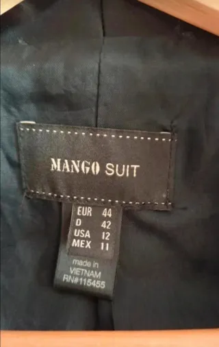 Blazer Mango Solapas Satén Negro Talla XL