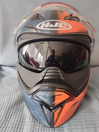 Casco Moto HJC Azul Naranja