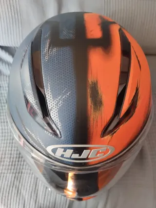 Casco Moto HJC Azul Naranja