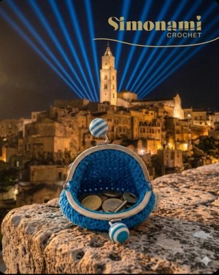 Porta Monete Uncinetto  Notte A Matera