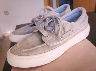 Zapatos náuticos Zara lona gris Talla 36
