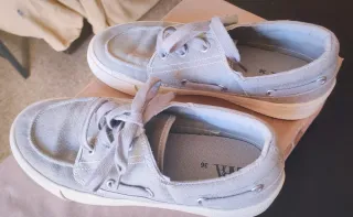 Zapatos náuticos Zara lona gris Talla 36