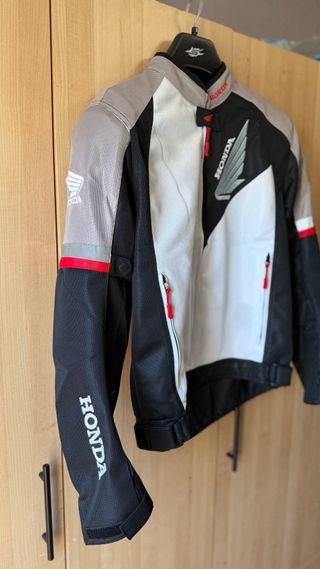 Chaqueta Moto Honda Negra Blanca
