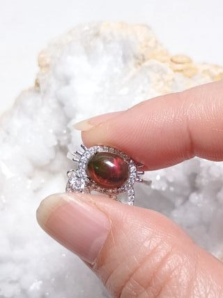 Anillo Plata Ópalo Natural Hello Kitty