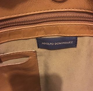 Bolso Adolfo Dominguez Piel Marrón Dorado