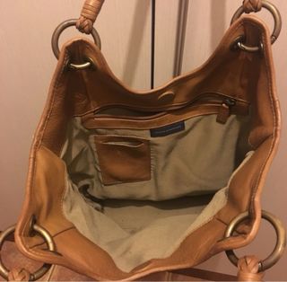 Bolso Adolfo Dominguez Piel Marrón Dorado