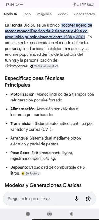 Honda Dio Azul/Morado Scooter Automático