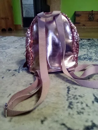 Mochila pequeña lentejuelas rosa