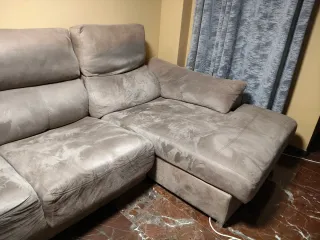 Sofá Chaislongue Beige/Gris