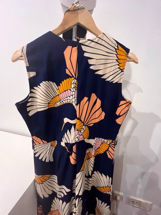 Mono azul marino estampado aves