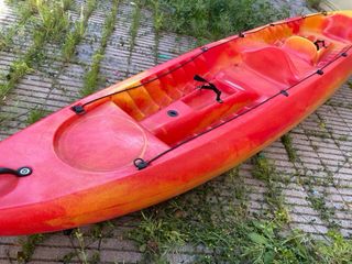 Kayak 3 plazas naranja/rojo