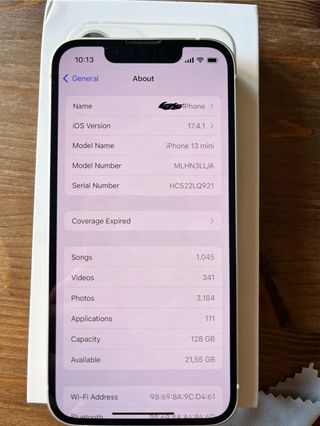 Iphone 13 mini 128 GB COMO NUEVO - Blanco estrella