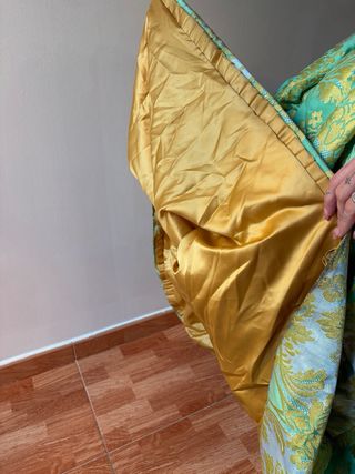 Falda Alicantina Brocada Verde y Dorada