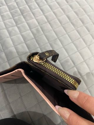 Portafoglio donna marrone con zip