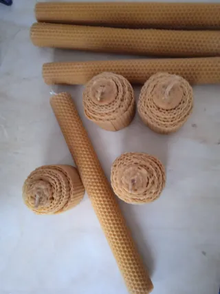 Velas de panal de abeja artesanales