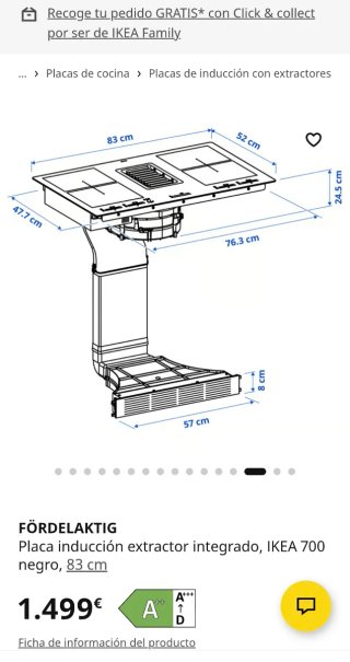 Placa Inducción con Extractor Integrado