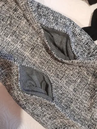 Vestido punto jaspeado gris y blanco Talla S