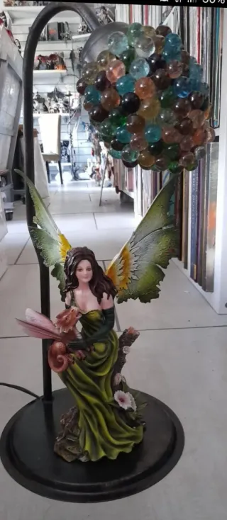 Lampada  con fata les alpes con vetro murano