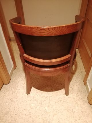 Sillón principios del XX roble y cuero