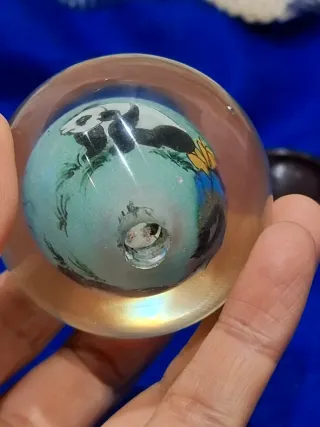 Bola cristal pintada panda bambú