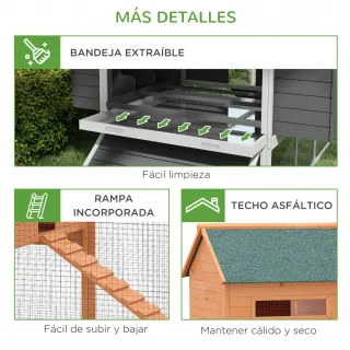Gallinero Exterior Madera 8-10 Gallinas