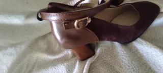 Zapatos tacón cuadrado terciopelo