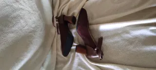 Zapatos tacón cuadrado terciopelo