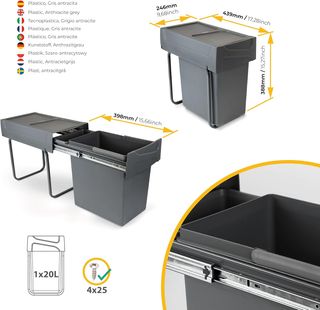 EMUCA - Cubos de Basura bajo Fregadero con fijació