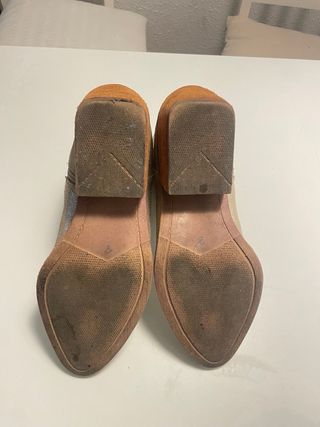 Botines cowboy beige tacón talla 39