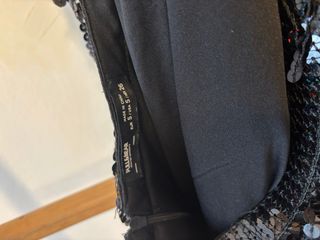 Vestido lentejuelas y flecos Pull&Bear negro