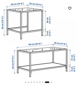 Mesa de centro cristal y metal negra