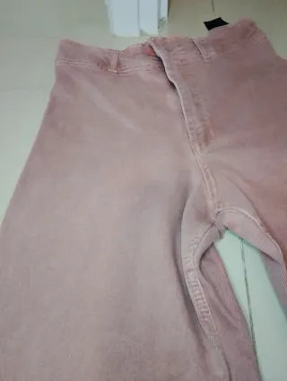 Pantalón tiro alto pierna recta rosa