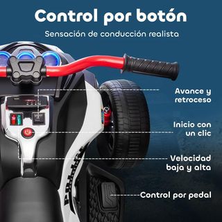 Quad Elettrico per Bambini 12V con 2 Motori Bianco