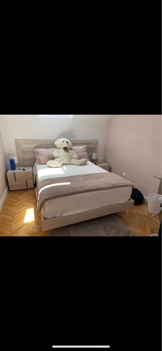 Somier, cubresomier y colchón 135cm