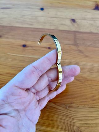 Pulsera Acero Dorado Estilo Cartier