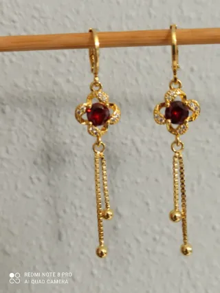 Pendientes elegantes chapado oro 18K