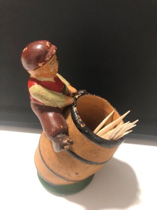 Palillero de barro cocido años 40 de coleccion