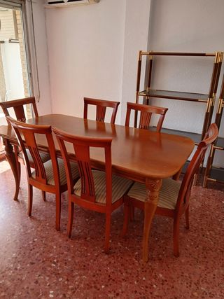 Mesa comedor madera y 6 sillas