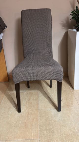 Silla de comedor tela y madera