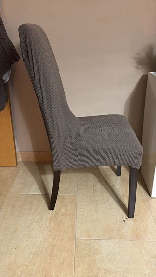 Silla de comedor tela y madera