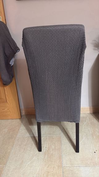 Silla de comedor tela y madera