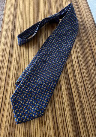 Corbata seda Marco Pascali azul y oro