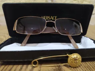 Gafas Versace Vintage Montura Dorada y Marrón