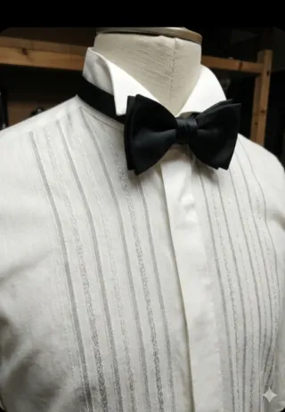 Camisa blanca de vestir con plisados