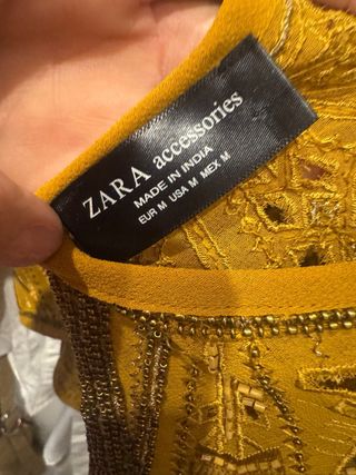 Top Zara pedrería corto talla M