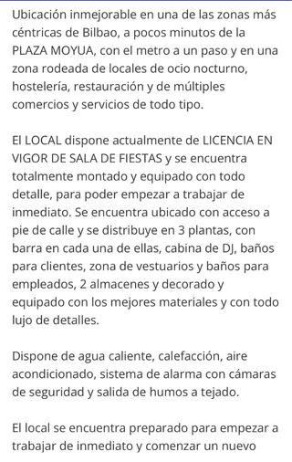Oportunidad de negocio discoteca Urquijo!